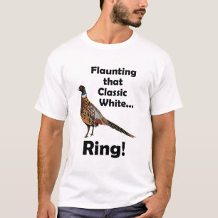 Halsbandfasan zeigt weißen Ring Geburtstag T-Shirt