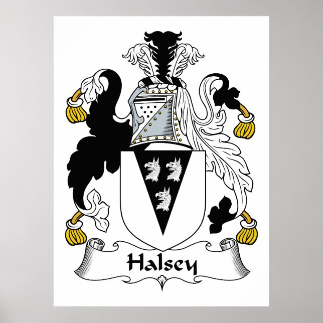 Halsey Familienwappen Poster (Vorne)