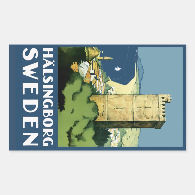 Halsingborg ~ Schweden Rechteckiger Aufkleber (Vorderseite)