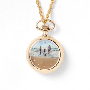 Halskette mit Foto-Uhr Geschenk personalisiert