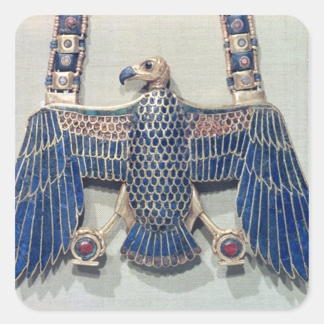 Halskette mit Geieranhänger Quadratischer Aufkleber (Vorderseite)