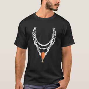 Halskette Truthahnbein Anhänger Thanksgiving Day H T-Shirt