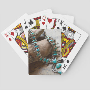 Halskette zu verkaufen, Santa Fe, New Mexico. USA Spielkarten