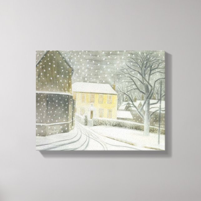 Halstead Road in Snow (von Eric Ravilious) Leinwanddruck (Vorderseite)