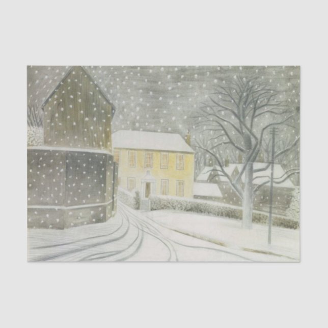 Halstead Road in Snow (von Eric Ravilious) Seidenpapier (Vorderseite)