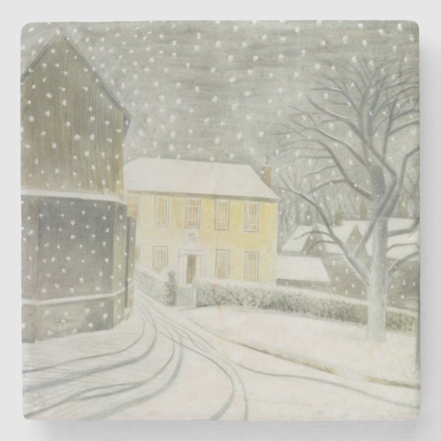 Halstead Road in Snow (von Eric Ravilious) Steinuntersetzer (Vorderseite)