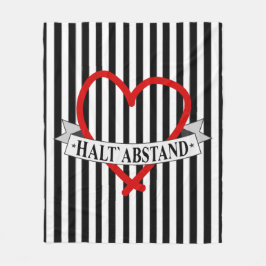 HALT ABSTAND mit Herz Fleecedecke