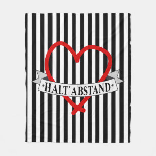 HALT ABSTAND mit Herz Fleecedecke