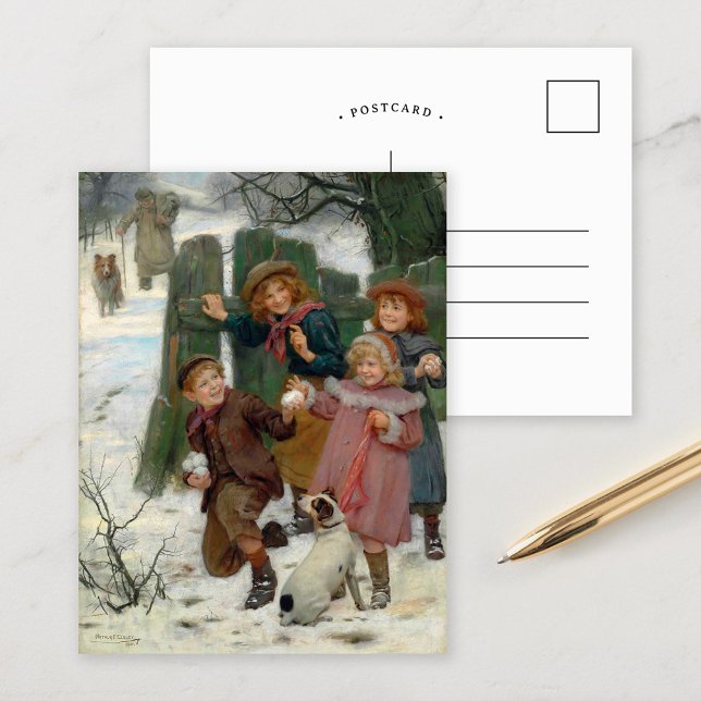 Halt auf, hier kommt er | Arthur John Elsley Postkarte (Von Creator hochgeladen)