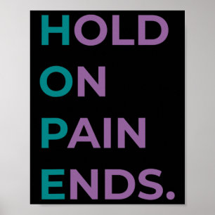 Halt auf Schmerz beendet Hoffnung Selbstmordbewuss Poster