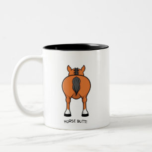Halt deine Pferde... bis zum Kaffee! 🐴 ☕ 😂 Zweifarbige Tasse