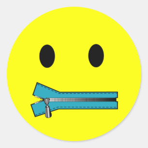 'Halt den Mund GESICHTSSTICKER Runder Aufkleber