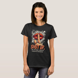 Halt den Mund lustige Comic-Frau-Lippen T-Shirt