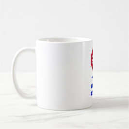 Halt, denken Sie bevor Sie handeln  Kaffeetasse
