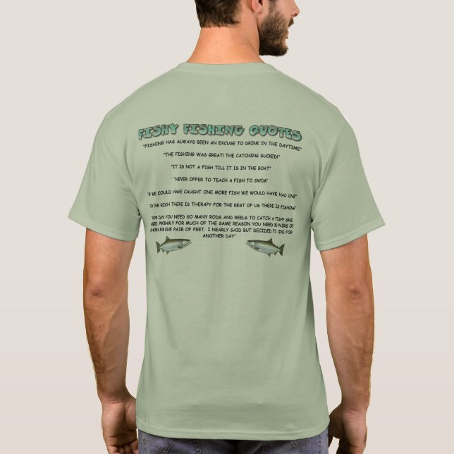 Halt die Schnauze und Lager-Fischen-Zitate T-Shirt (Rückseite)