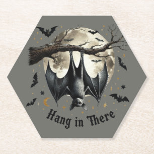 Halt durch, lustige Vintage-Fledermaus Halloween Untersetzer