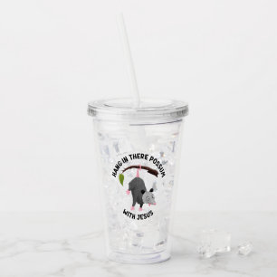 Halt durch mit Jesus süßes Opossum christlich Acryltrinkbecher