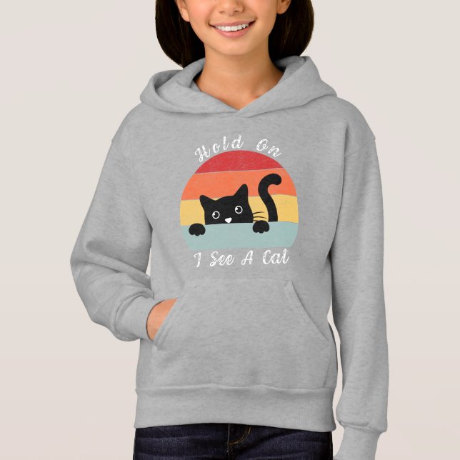 Halt, ich sehe eine Katze, spielerisch und humorvo Hoodie (Vorderseite)