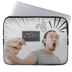 Halt! Jetzt bin ich dran! – Comic-Ausdruck-Design Laptopschutzhülle