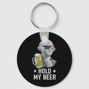 Halt Mein Bier George Washington Patriot Lustig 4. Schlüsselanhänger
