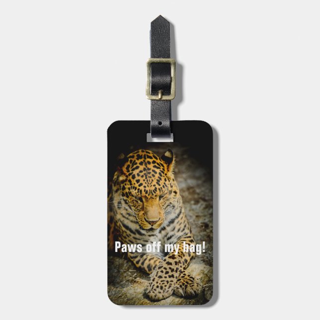 Halt meine Tasche ab! Leopard-Gepäckanhänger Gepäckanhänger (Vorderseite vertikal)