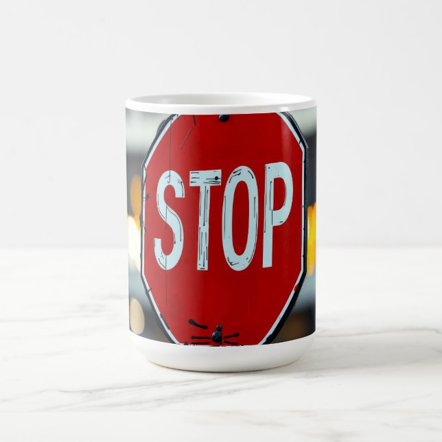 Halt Schild Kaffeetasse (Mittel)