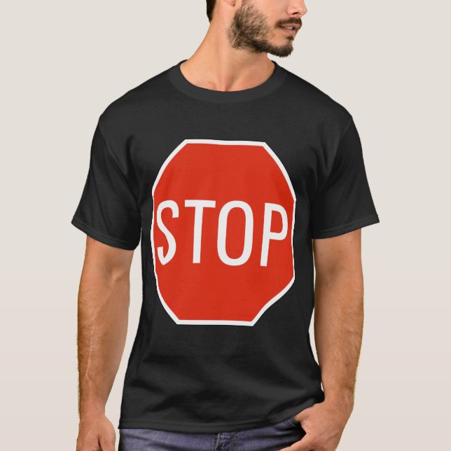 Halt Schild T-Shirt (Vorderseite)