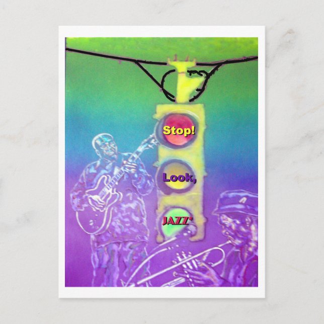 Halt! Sehen Sie nach. Jazz * Postkarte (Vorderseite)