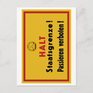 Halt Staatsgrenze! Berliner Mauer, deutsches Zeich Postkarte