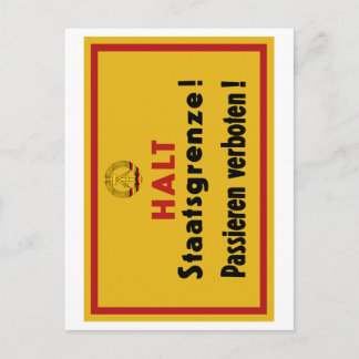 Halt Staatsgrenze! Berliner Mauer, deutsches Zeich Postkarte