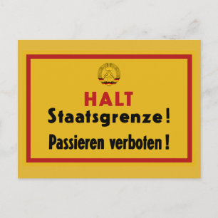 Halt Staatsgrenze! Berliner Mauer, deutsches Zeich Postkarte