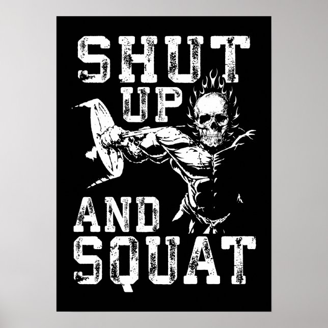 Halt und Squat - GYM Workout-Motivation Poster (Vorne)