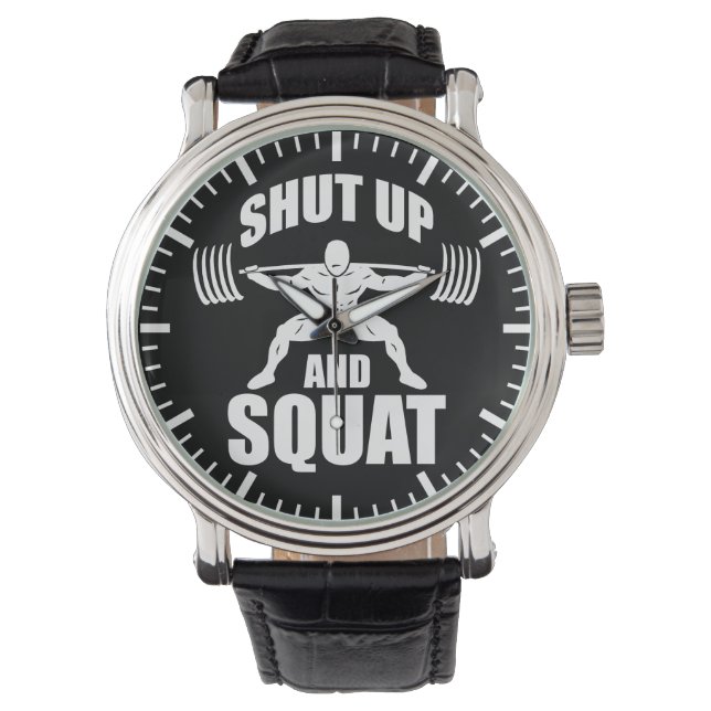Halt und Squat - Workout Motivierend Armbanduhr (Vorderseite)