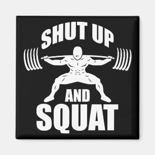 Halt und Squat - Workout Motivierend Magnet