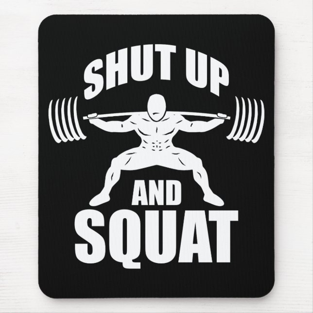 Halt und Squat - Workout Motivierend Mousepad (Vorne)
