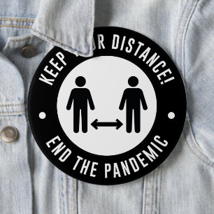 Halte Abstand Button