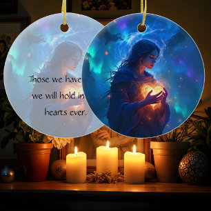 Halte dein Herz für immer, ich vermisse dich, Mitg Keramik Ornament