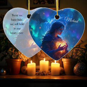 Halte dein Herz für immer, ich vermisse dich, Mitg Keramik Ornament