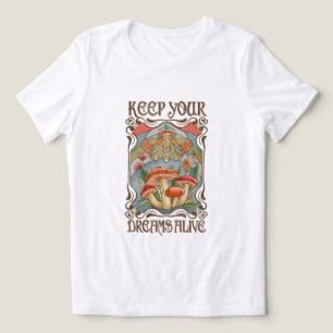Halte deine Träume lebendig Retro Boho Pilz & Nach Tri-Blend Shirt