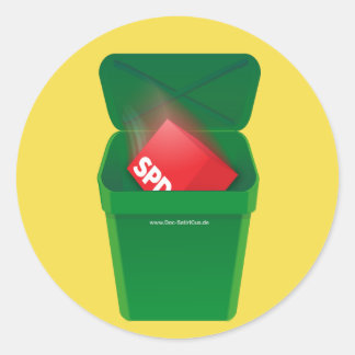 Halte Deine Umwelt sauber! SPD-Mülltonne - Runder Aufkleber