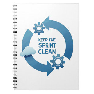 Halte den Sprint sauber Notizblock