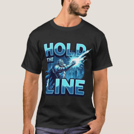 Halte Die Linie Futuristischer Held Gaming-Motivat T-Shirt