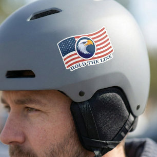 Halte die Stellung, Amerikanische Flagge und Adler Aufkleber