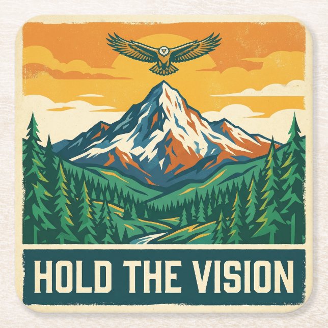 Halte die Vision Rechteckiger Pappuntersetzer (Vorderseite)