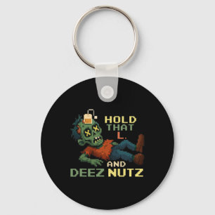 Halte dieses L und Deez Nutz Zombie Gamer Pixel Np Schlüsselanhänger