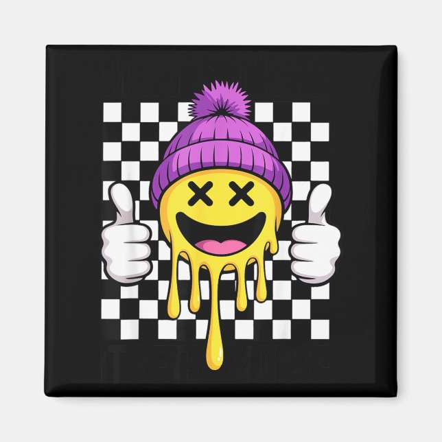 Halte Durch Es Wird Schlimmer Retro-Thema Lustig S Magnet (Vorne)