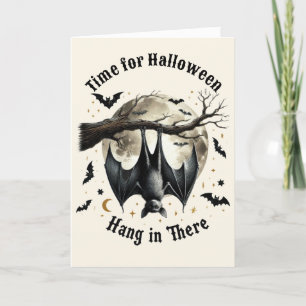 Halte Durch Vintage-Fledermaus Halloween Feiertagskarte