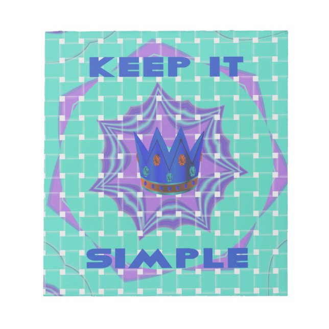 Halte es einfach: Die Pattern Art Royal Clarity Notizblock (Vorderseite)
