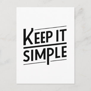Halte Es Einfach Minimalistisches Zitatdesign Postkarte