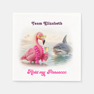 Halte Mein Prosecco Lustiger Hai Flamingo Junggese Serviette